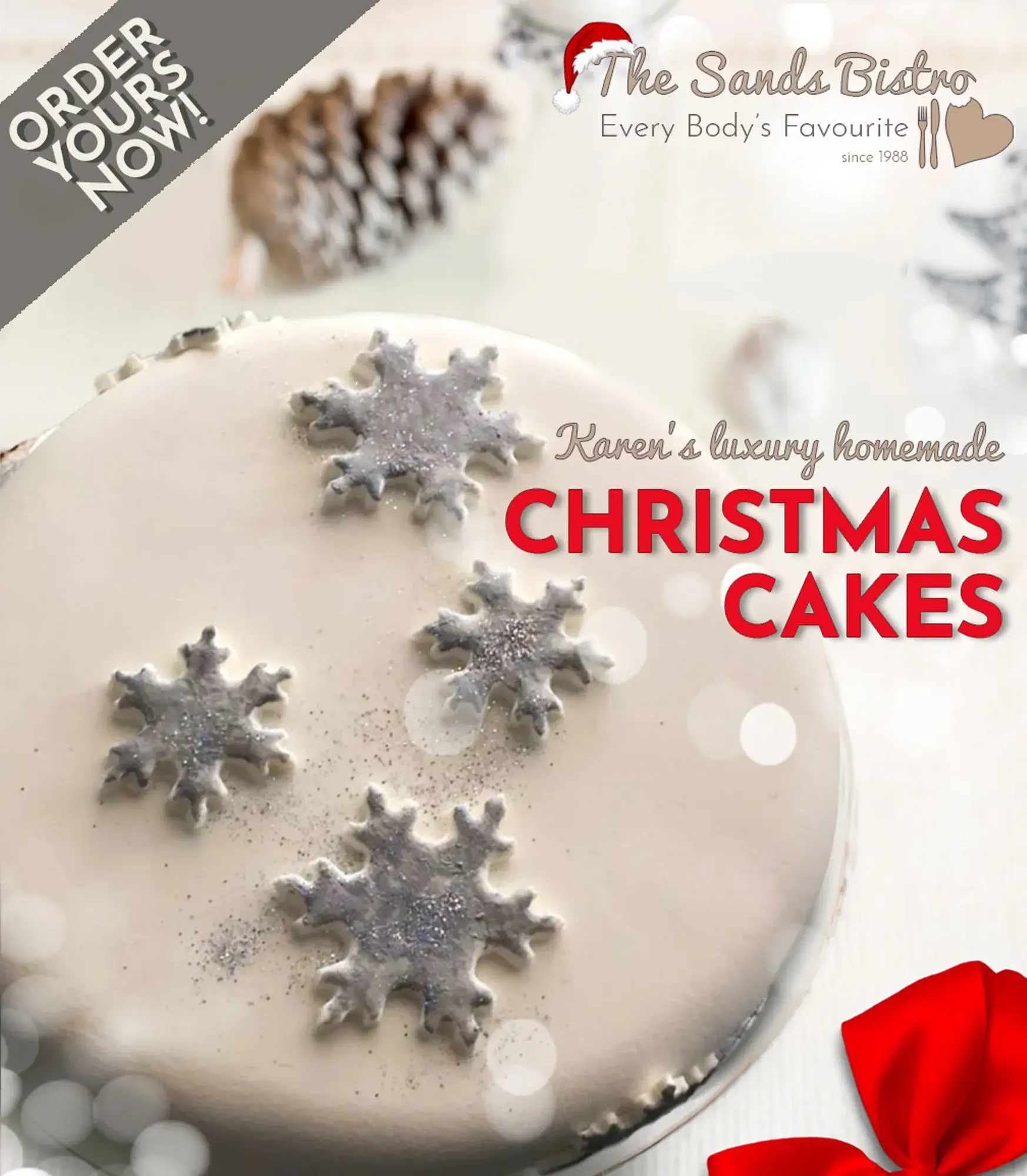 Premium Photo | Homemade christmas cake with garnish cranberry on plate.